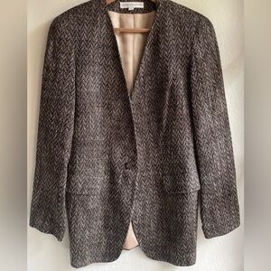 Vintage Brown/Black/Tan Tweed Blazer Jacket